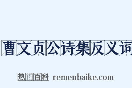 曹文贞公诗集反义词是什么意思的图片